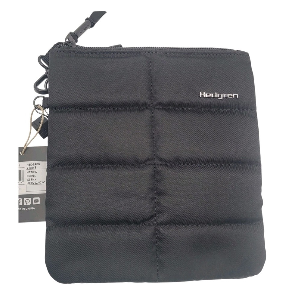 Hedgren Bethel Crossbody Bag Black Sustainable Lightweight Travel Shoulder Purse